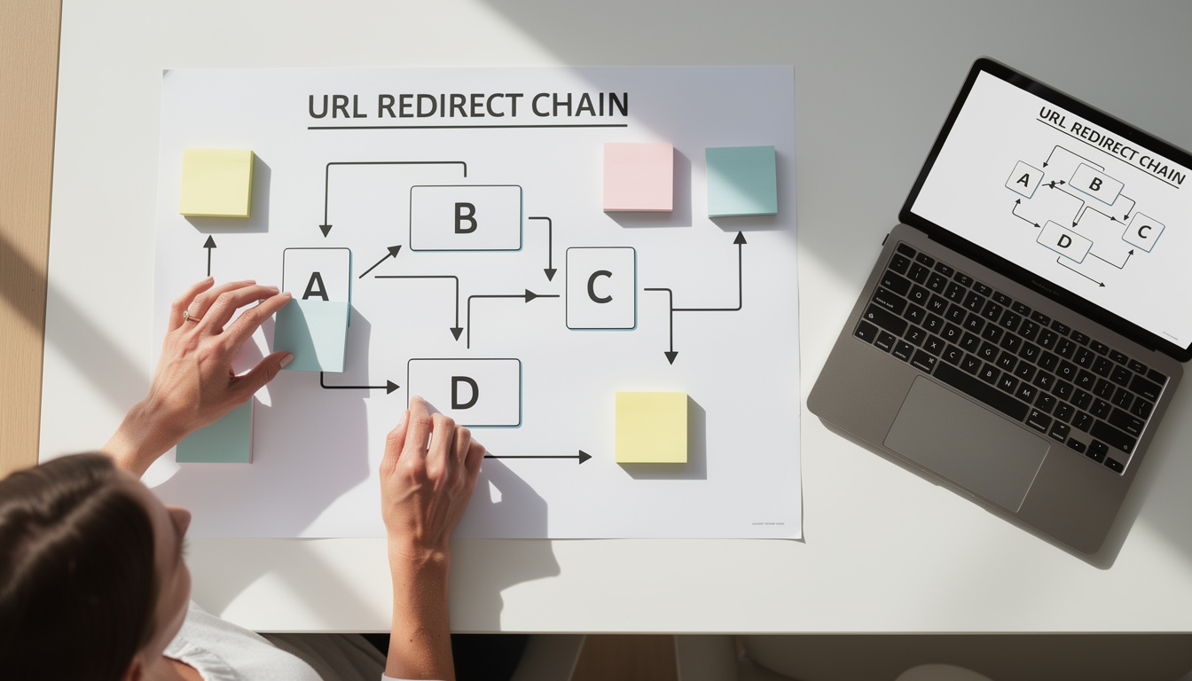Visualización de cadenas de redirección en una herramienta de auditoría SEO